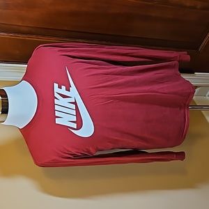 NIKE LONG SLEEVE SHIRT THE NIKE TEE M RED MAROON TOP
